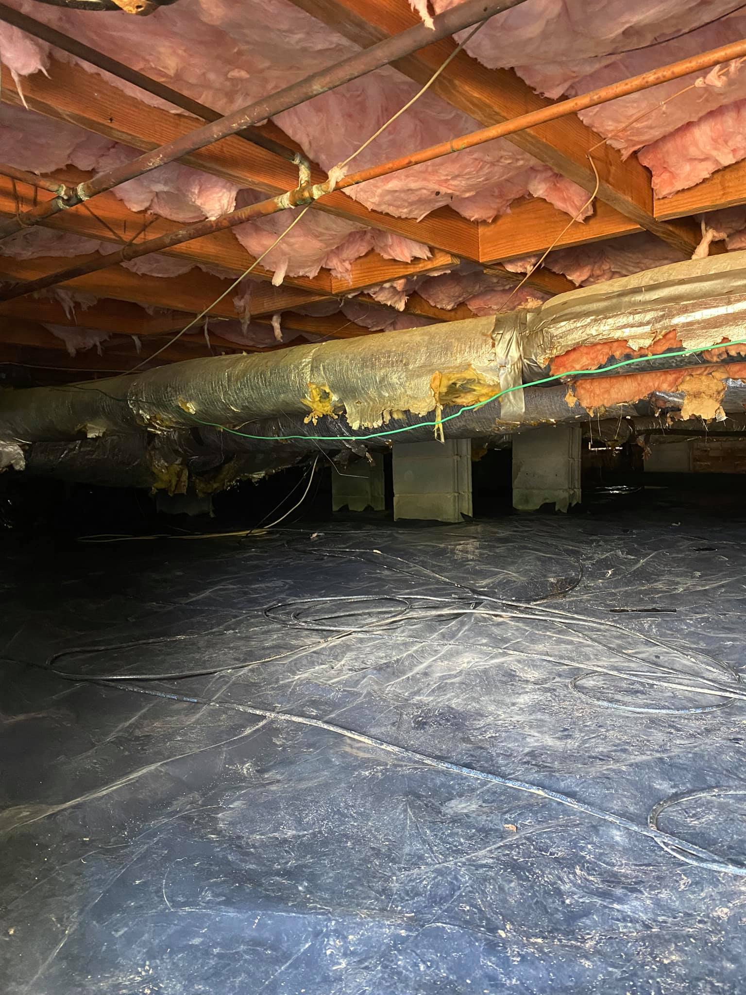 Attic insulation before and after